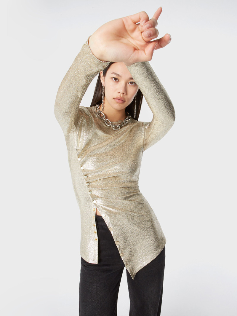 GOLD DRAPÉ PRESSION TOP IN LUREX 1