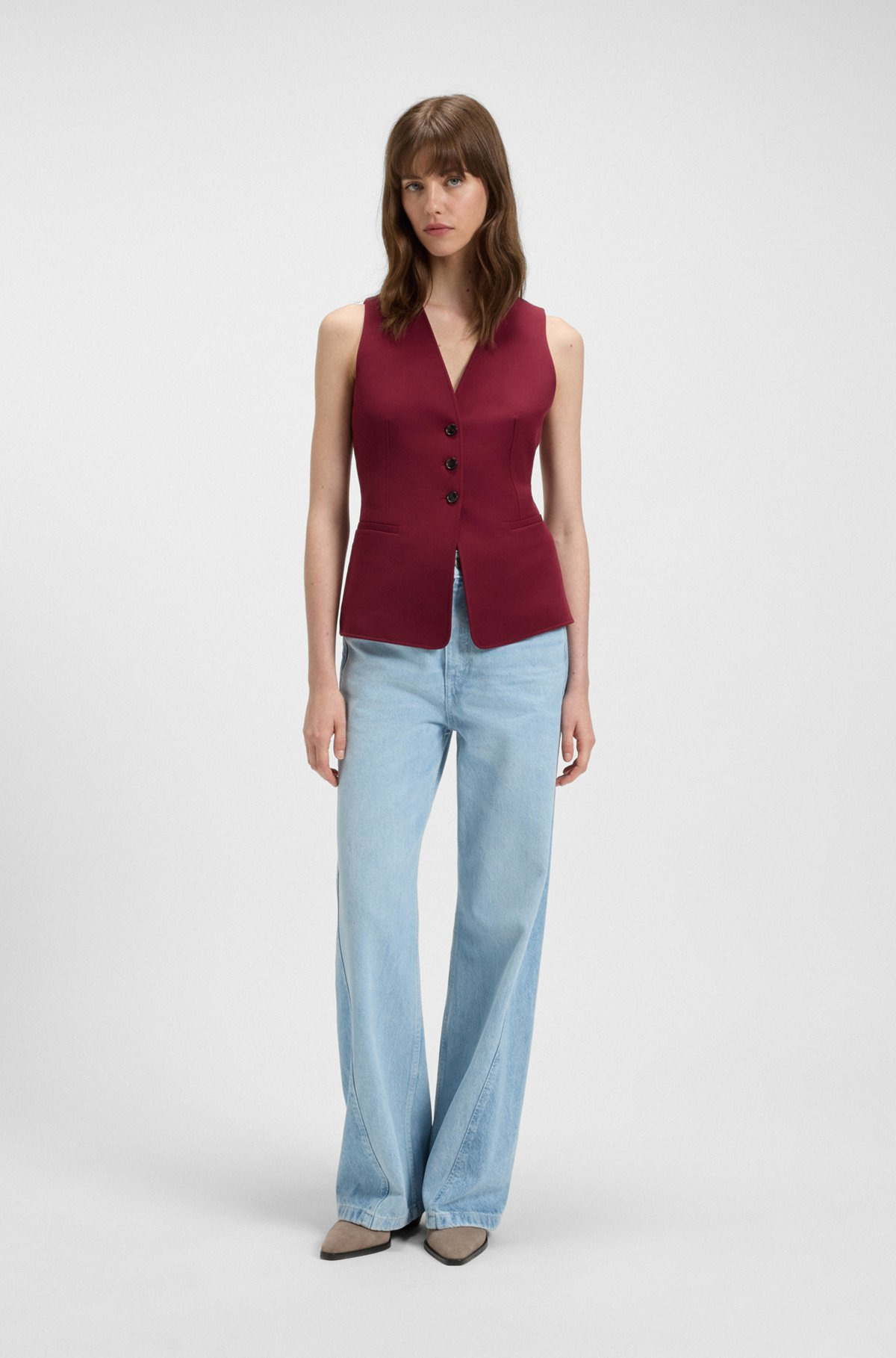 ADJUSTABLE WAISTCOAT IN STRETCH CREPE - 3