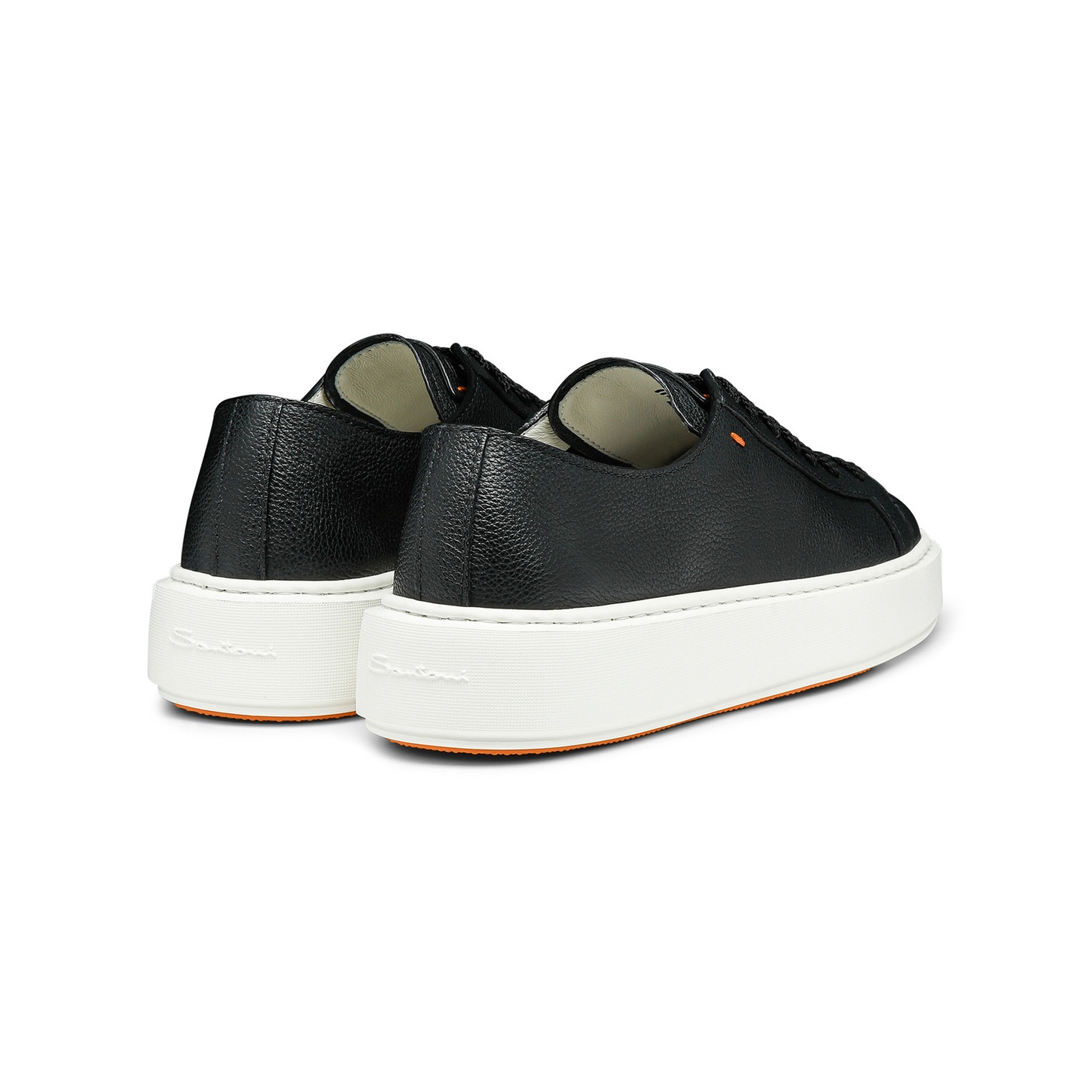 Women's black leather sneaker - 4