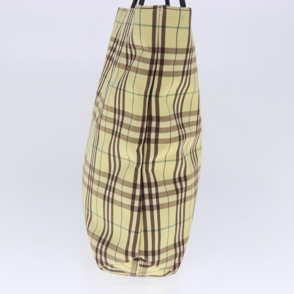 Burberry Nova Check Hand Bag Canvas Yellow Silver - 4