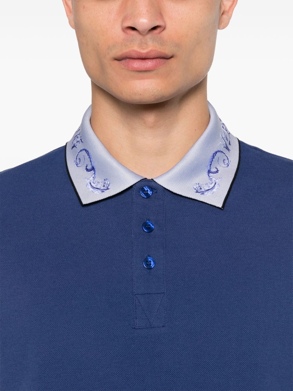logo-collar polo shirt - 4