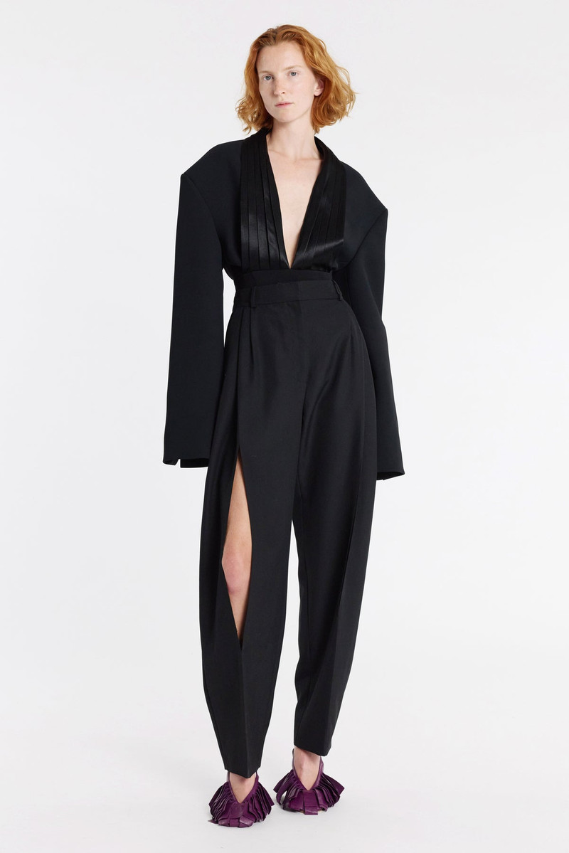 TROUSERS WITH VERTICAL KNEE SLITS BLACK 1