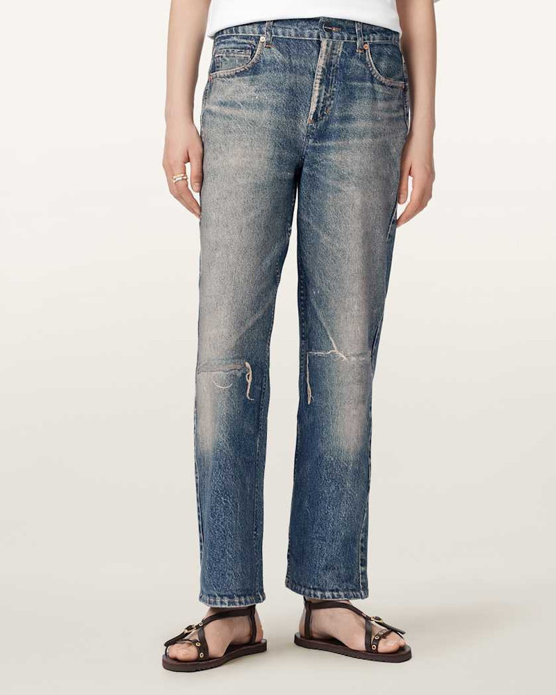 IDA TERRY STRAIGHT LEG ILLUSION OF DENIM PANTS 3