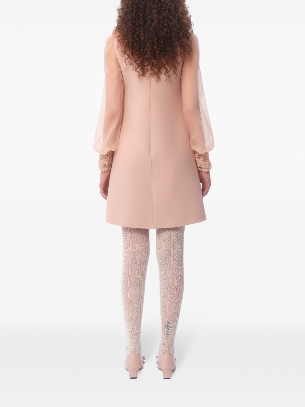 embroidered crepe couture mini dress - 4