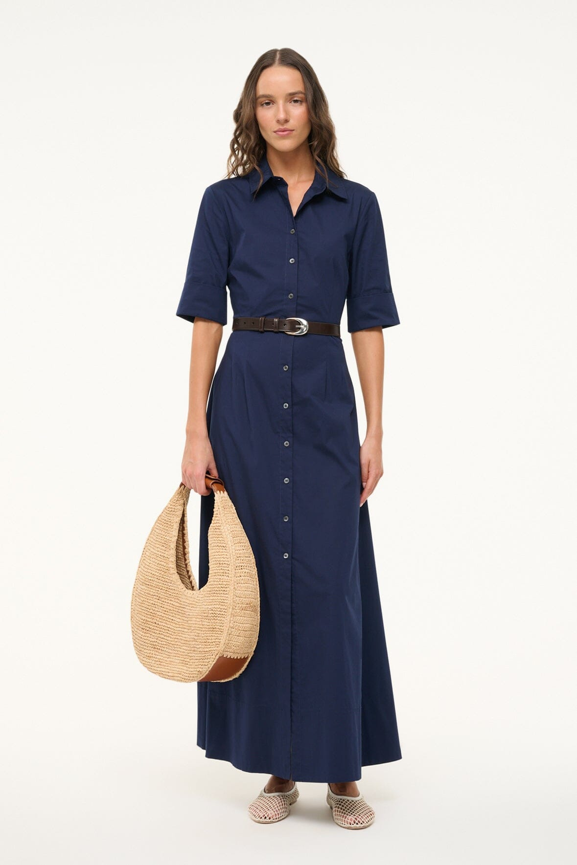 STAUD JOAN MAXI DRESS NAVY - 4