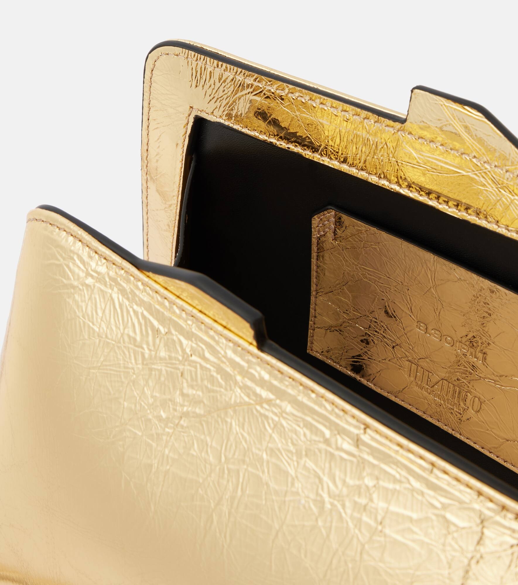 8:30PM Small metallic leather clutch - 3