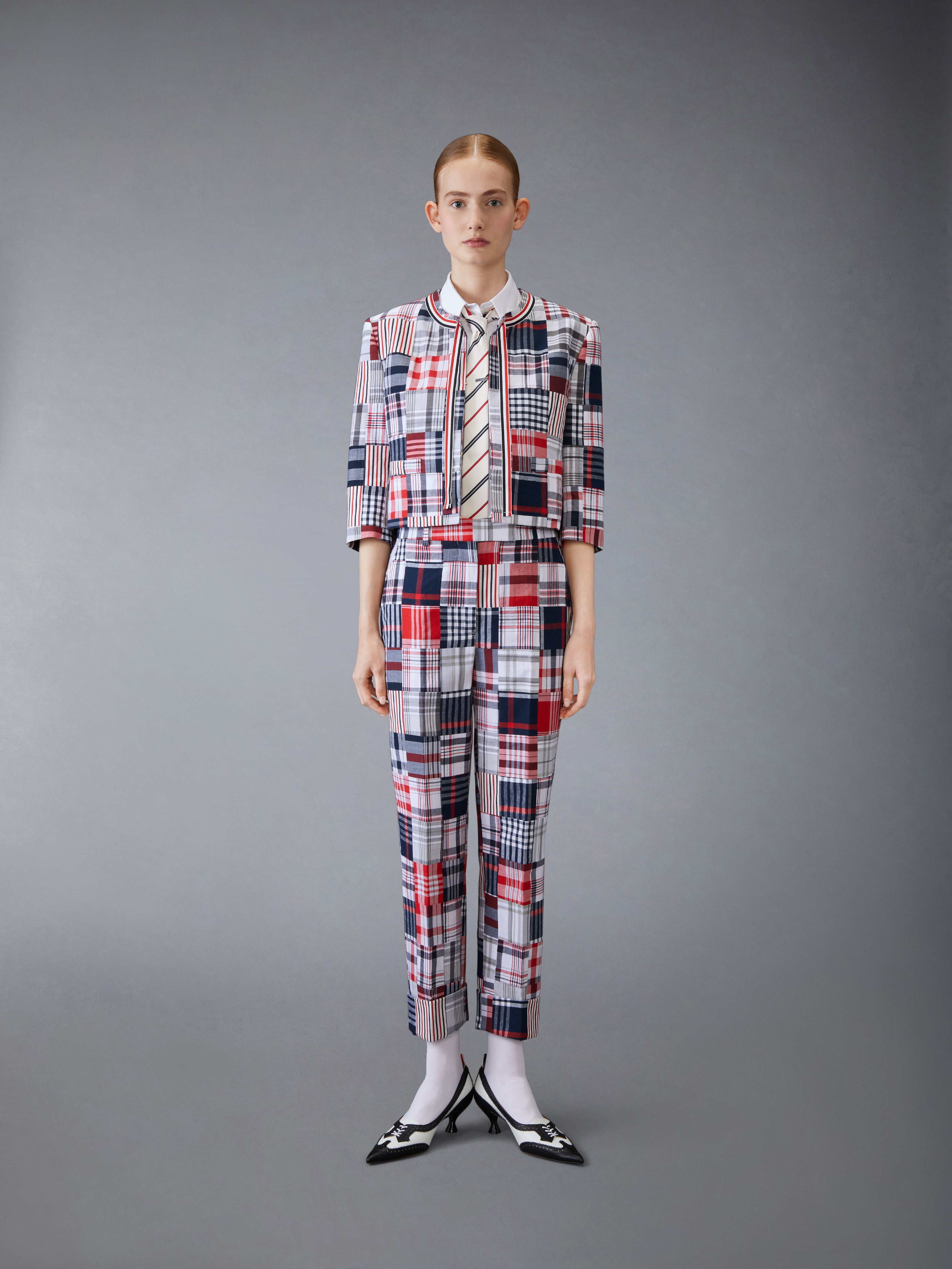 PATCHWORK HIGH WAISTED TROUSER - 4