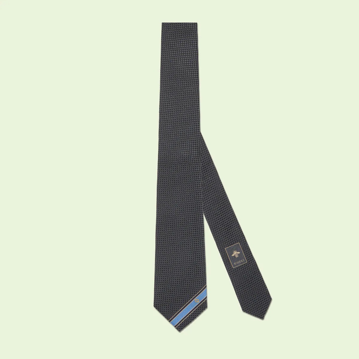 Silk tie with Interlocking G detail - 1