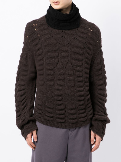 Rick Owens knitted funnel neck scarf outlook