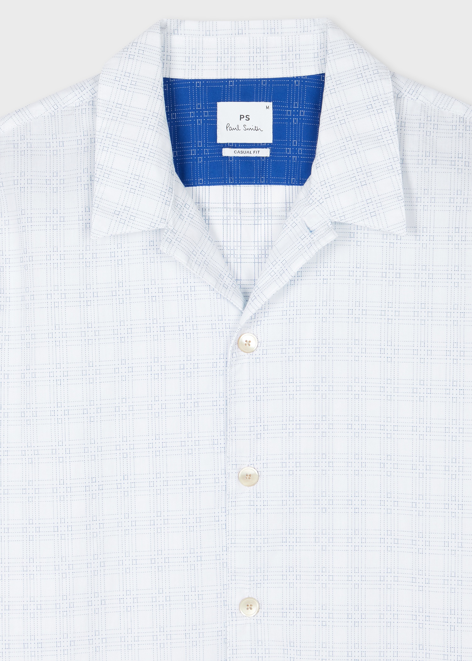 Casual-Fit Cotton White 'Geometric' Shirt - 2