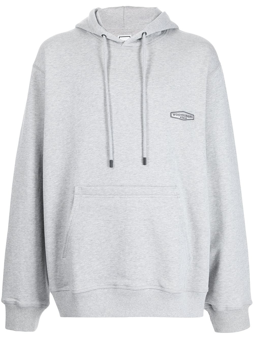 embroidered-logo cotton hoodie - 1