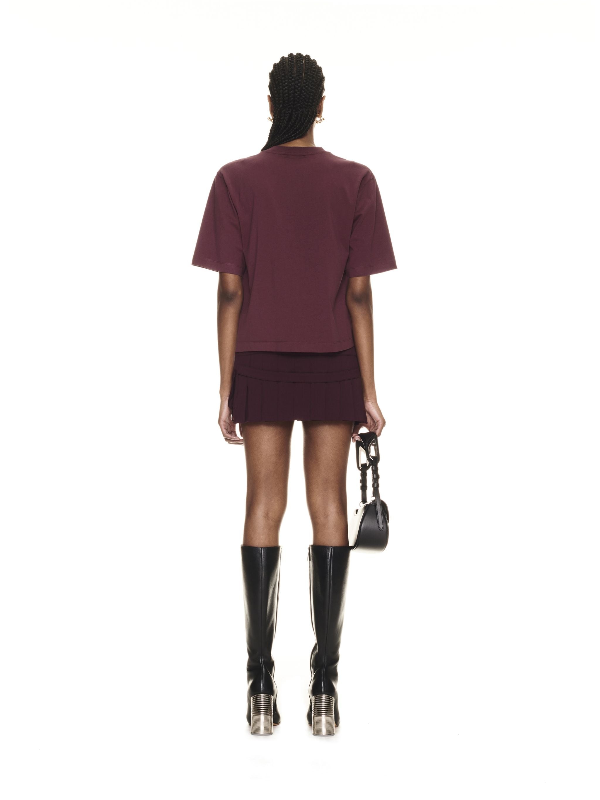 Thick Big Logo Basic Tee Burgundy Burgu - 4