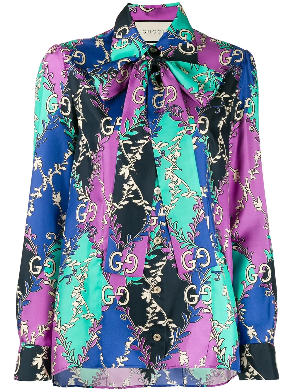 GG diamond print blouse - 1