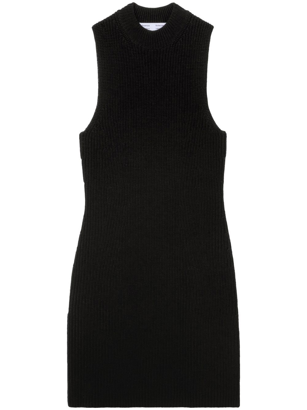 sleeveless ribbed-knit mini dress - 1