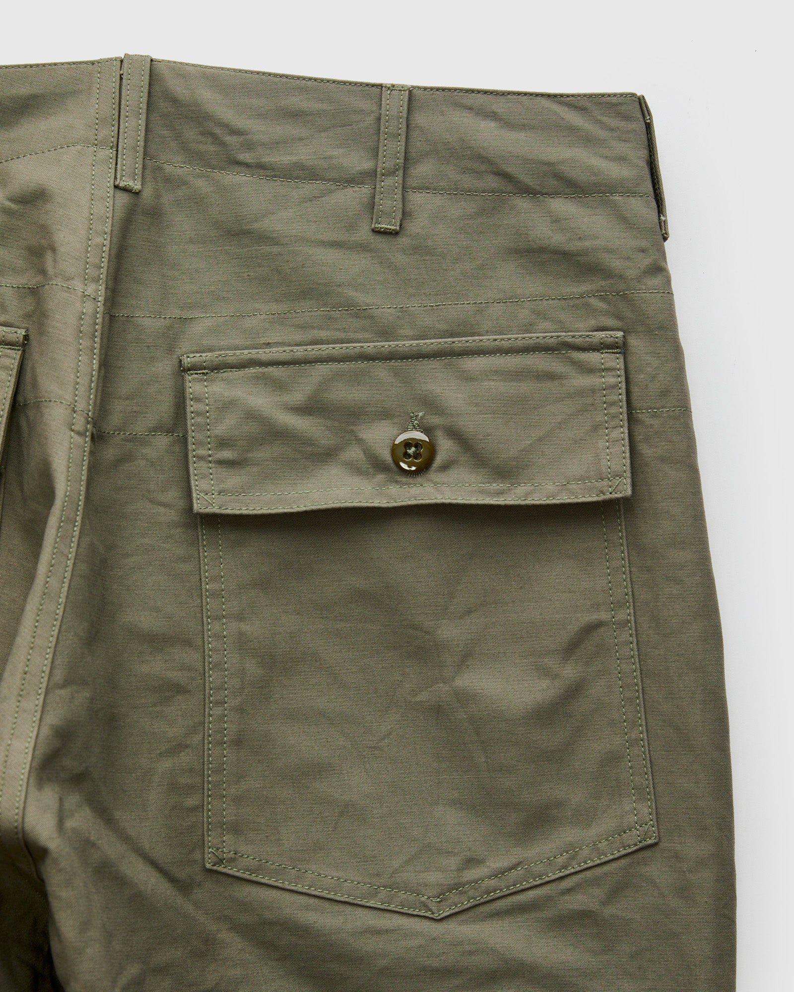 Fatigue Pants in Olive Cotton Double Cloth - 3