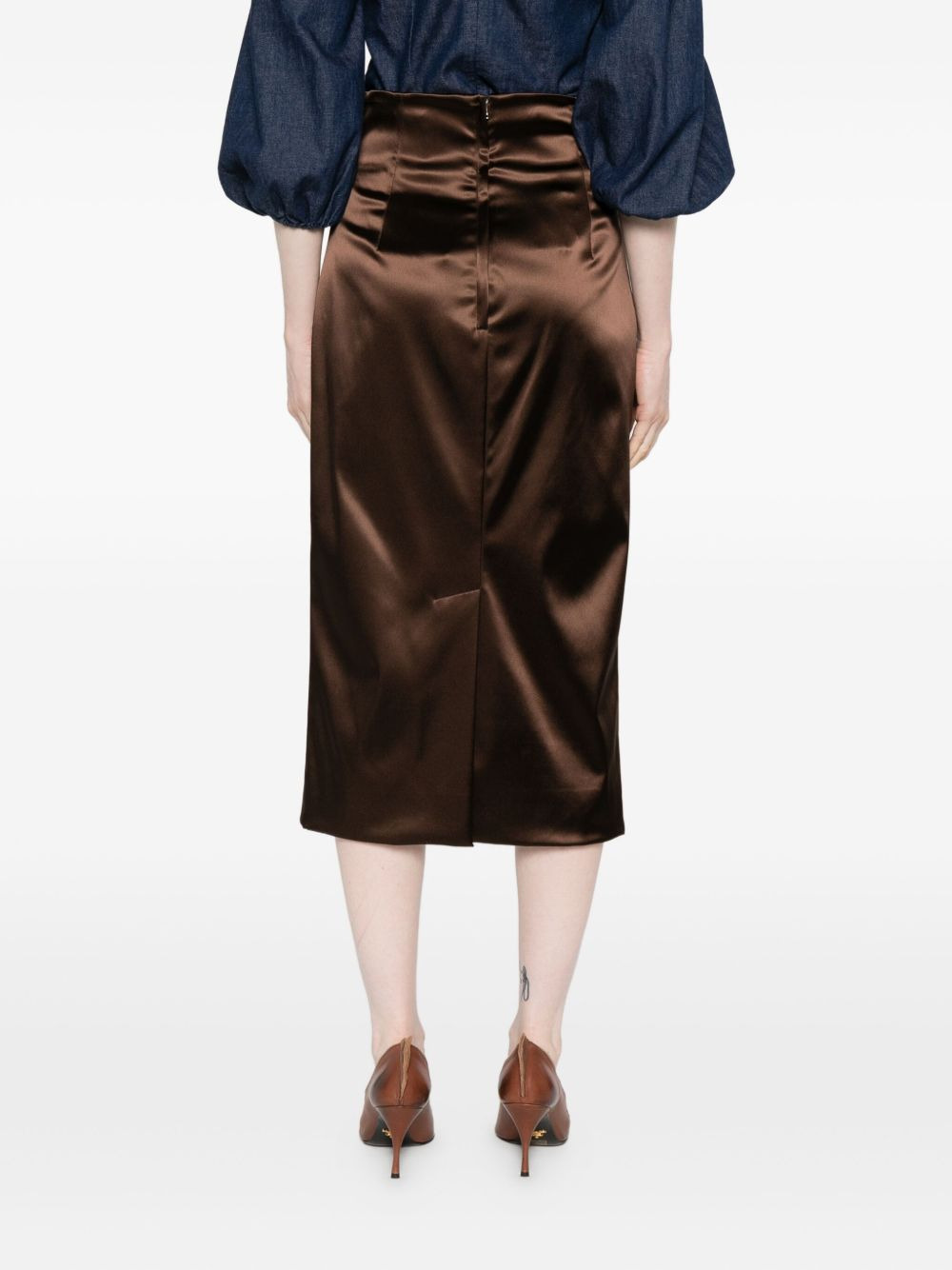 satin midi skirt - 4