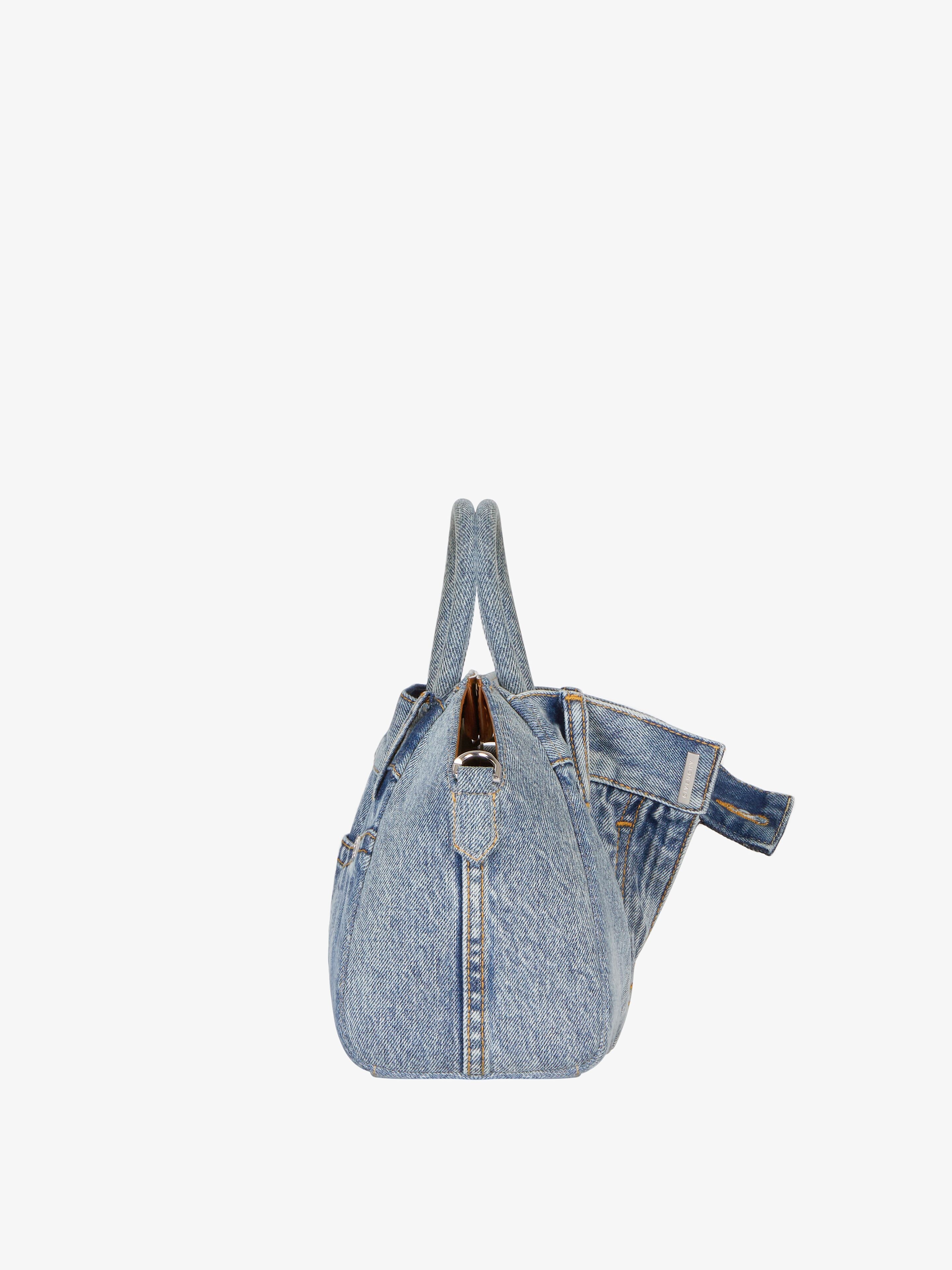 MINI ANTIGONA LOCK BAG IN JEANS - 3