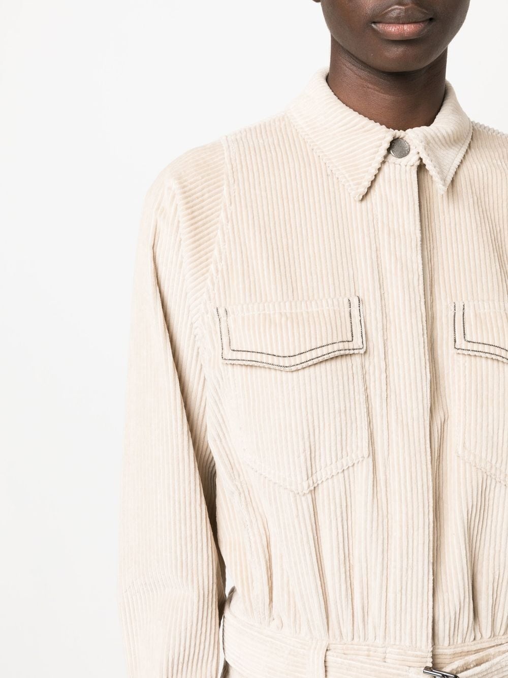 belted corduroy jumpsuit - 5