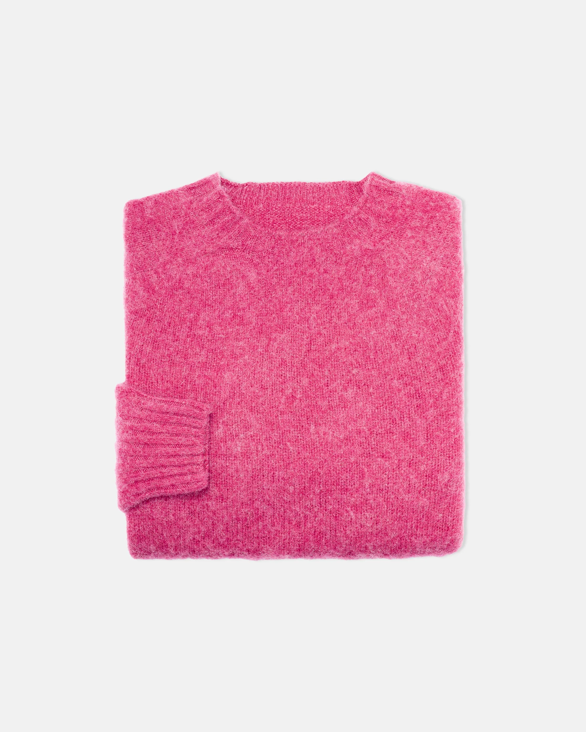MADE-IN-SCOTLAND BRIGHT PINK SHAGGY DOG SWEATER - TRIM FIT - 1