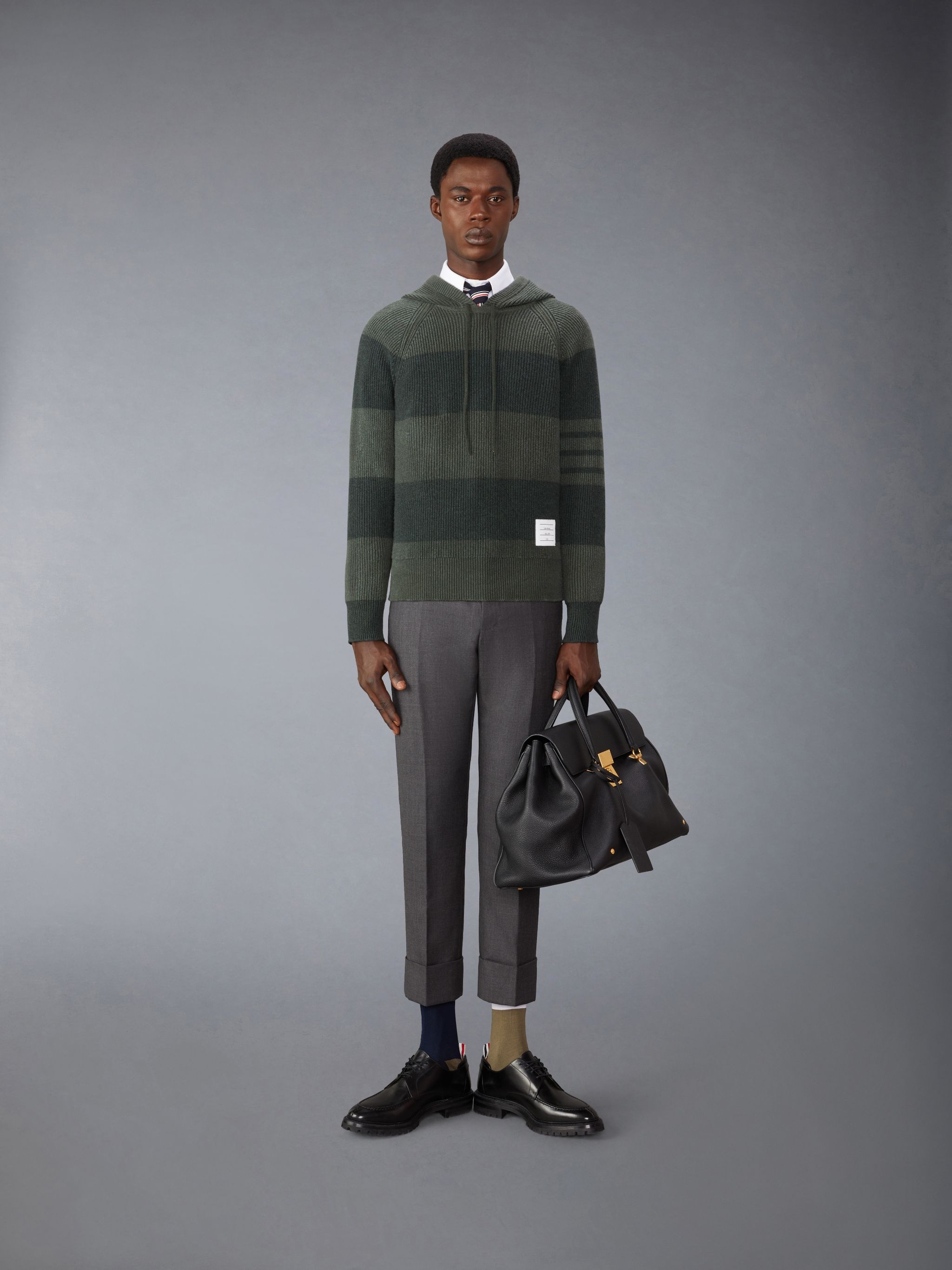 Cashmere 4-Bar Rugby Stripe Hoodie - 3