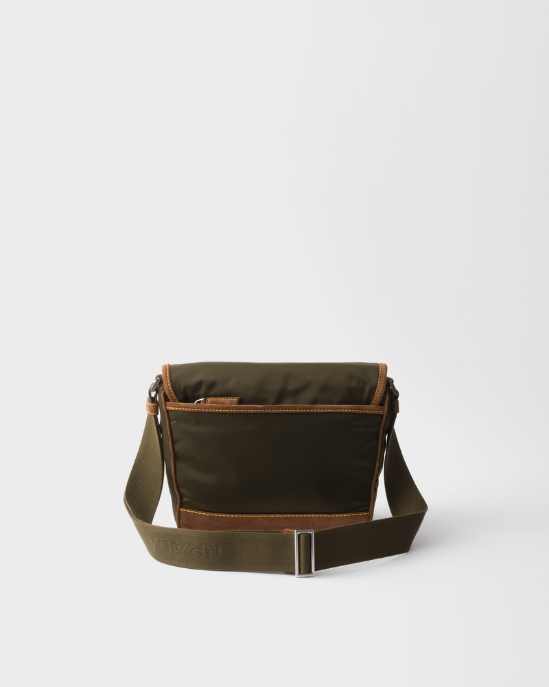Medium Re-Nylon and suede shoulder bag 4