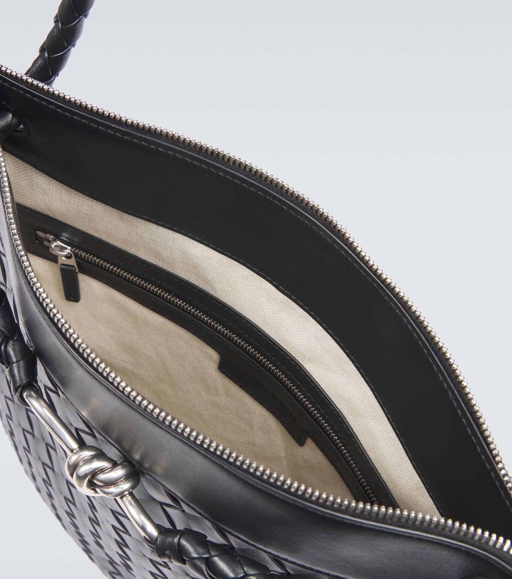 Andiamo Intrecciato leather messenger bag - 4