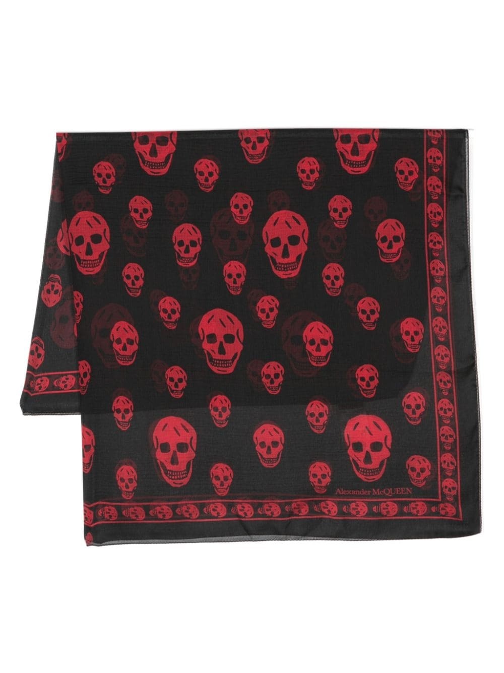 skull-print silk scarf - 1