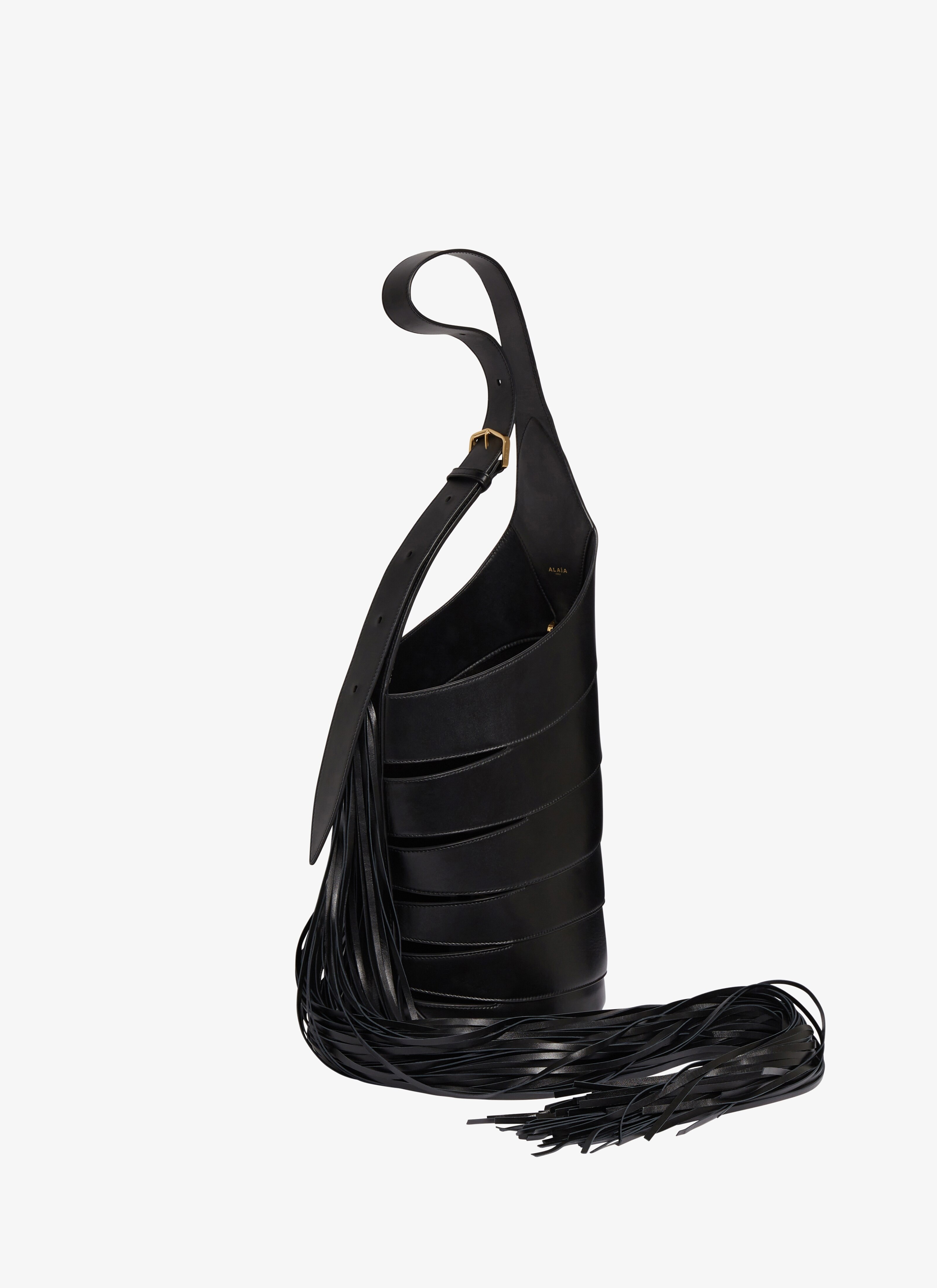 BABEL WITH FRINGES MEDIUM BAG IN GLOSSY SMOOTH CALFSKIN - 2