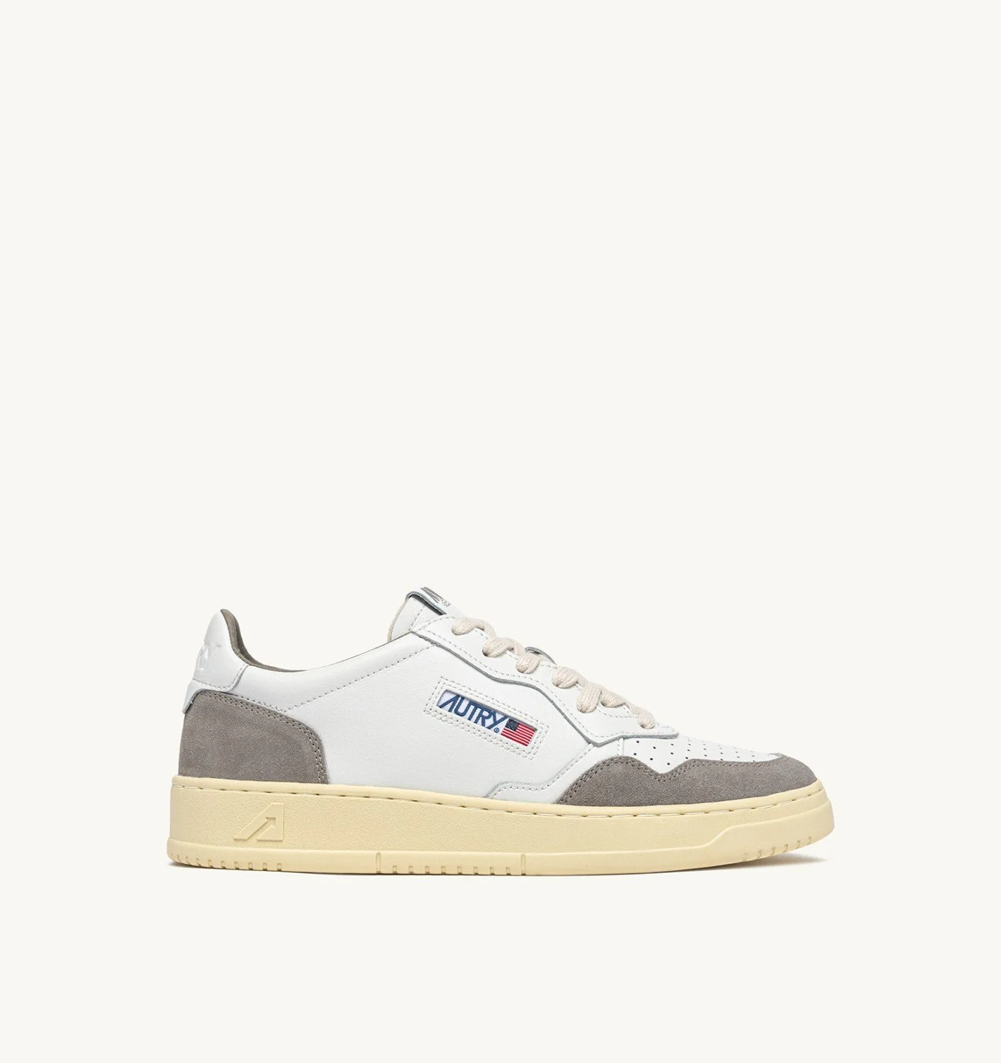 MEDALIST LOW SNEAKERS IN WHITE LEATHER AND VAPOR SUEDE - 1