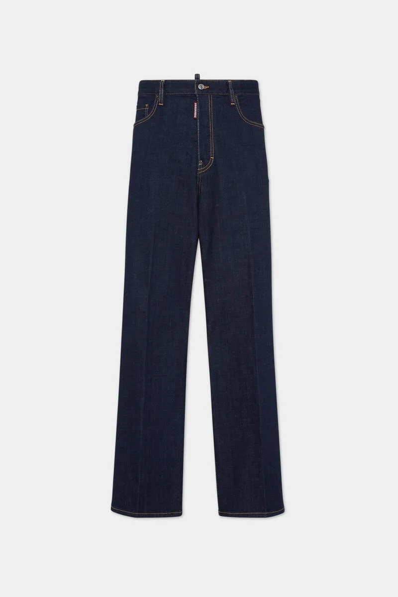 DARK RINSE WASH LOOSE JEANS - 1