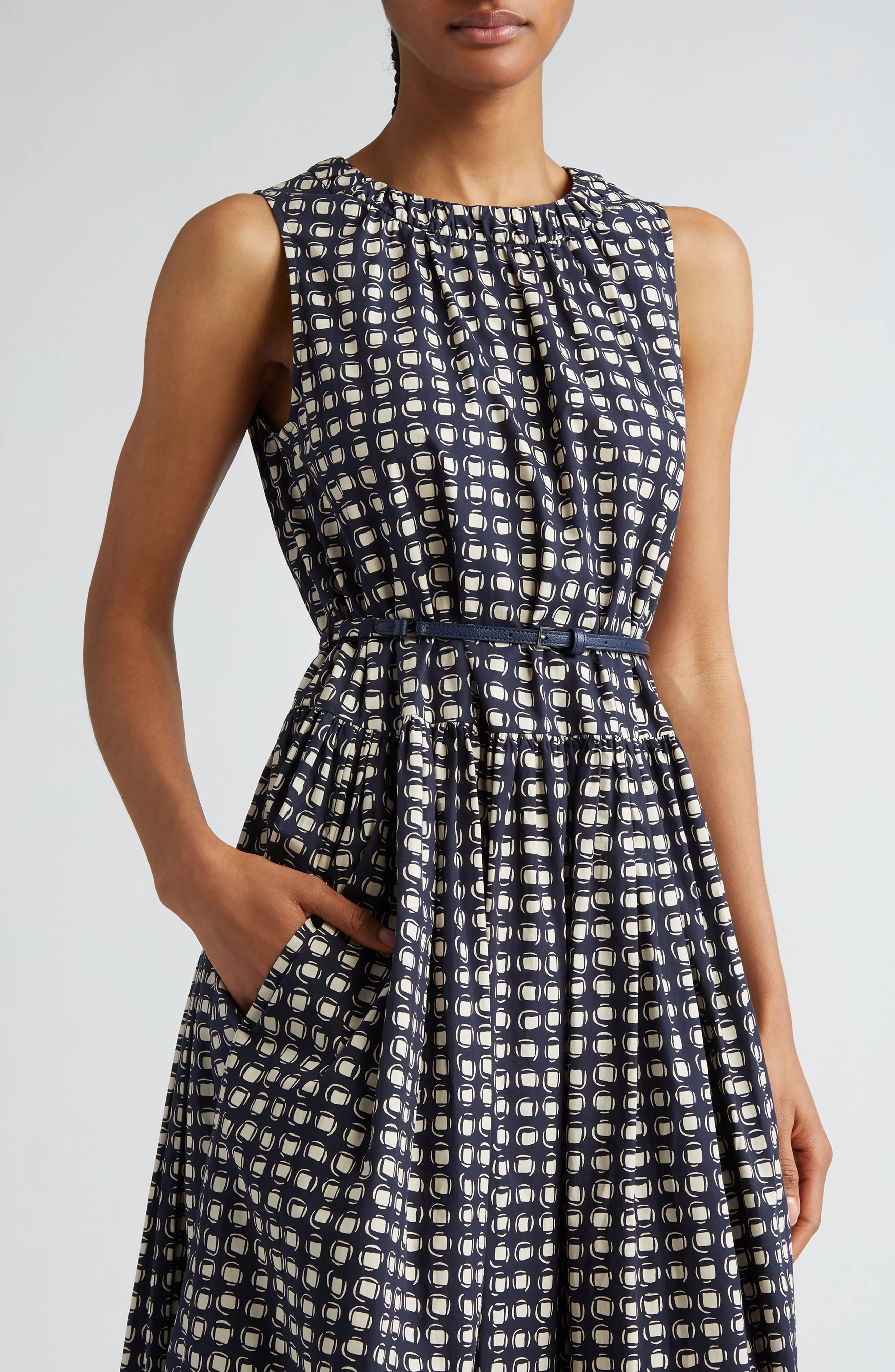 Max Mara Temid Geometric Dot Print Sleeveless Dress nordstrom