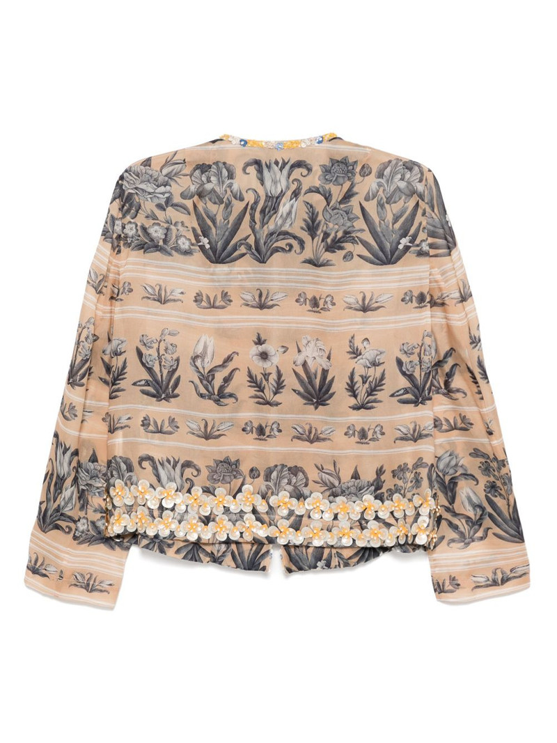 BIYAN embellished printed cropped jacket outlook