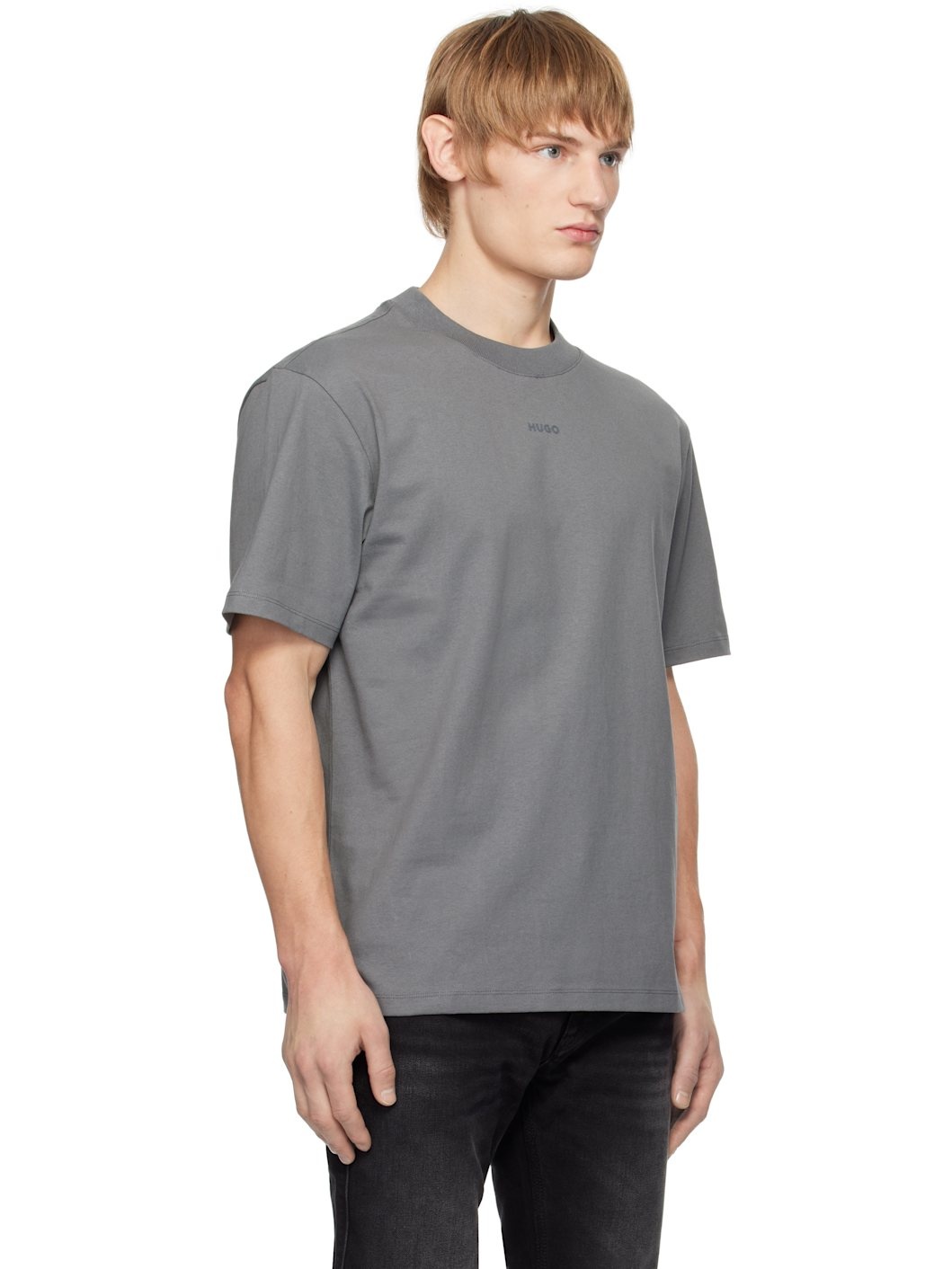 Gray Relaxed-Fit Cotton T-Shirt - 2
