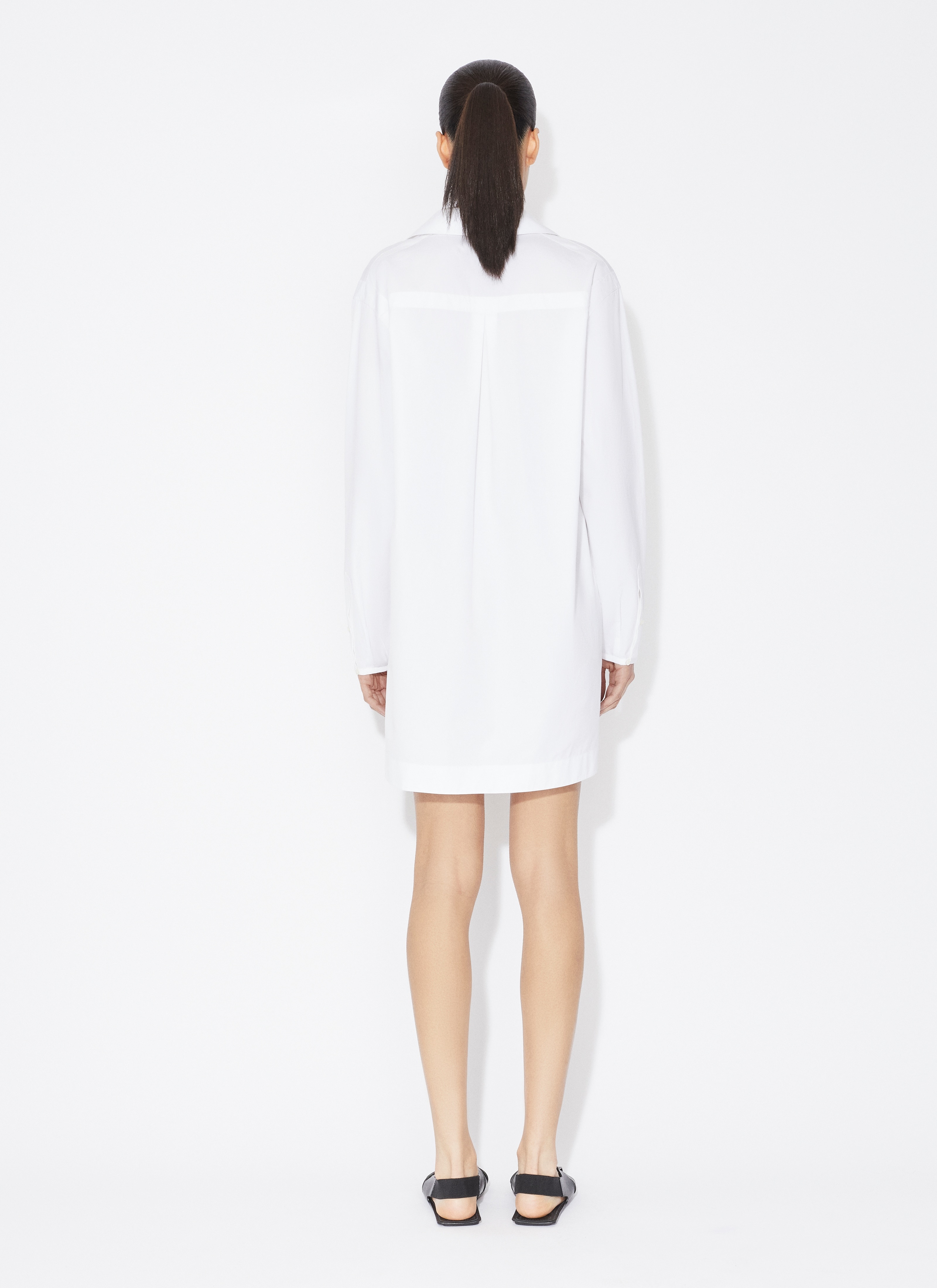ワンピース ALAIA- POPELINE TUNIC CHEMISIER DRESS Cotton poplin shirt dress in white - Alaia | Mytheresa
