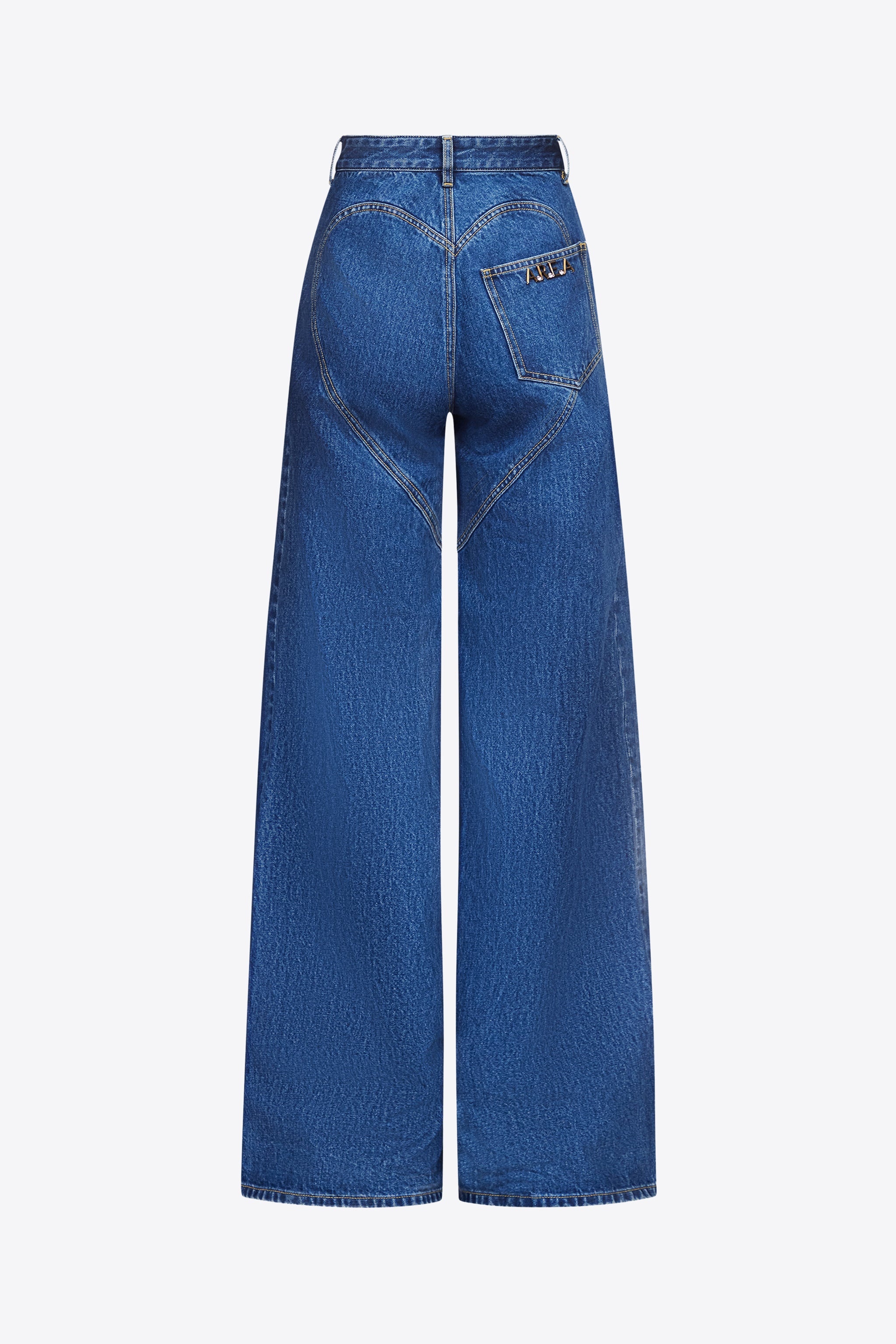 HEART CUTOUT WIDE LEG JEAN - 2