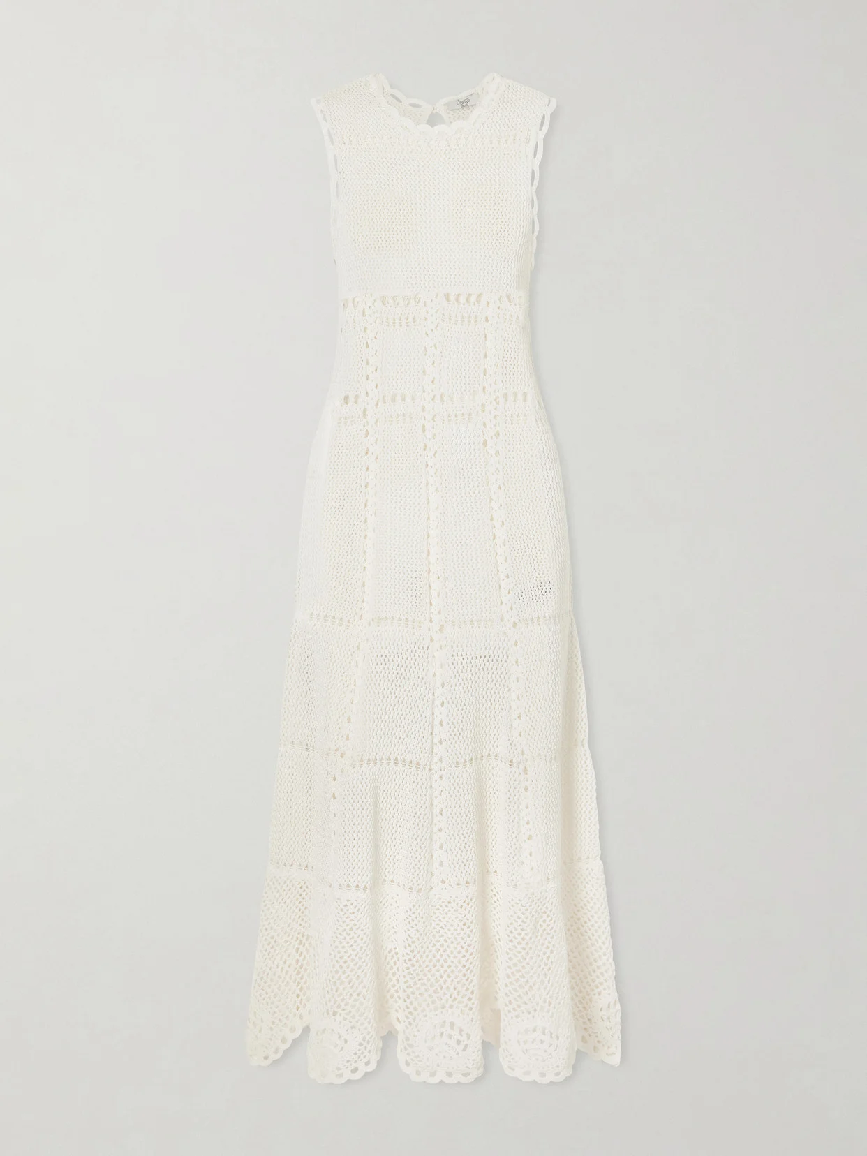 Crocheted Cotton Midi Dress - 1