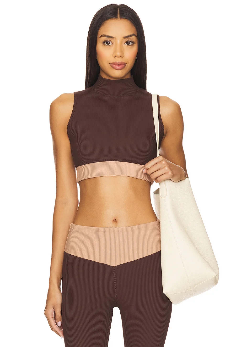 Ribbed Contrast Bodhi Sports Bra - 1