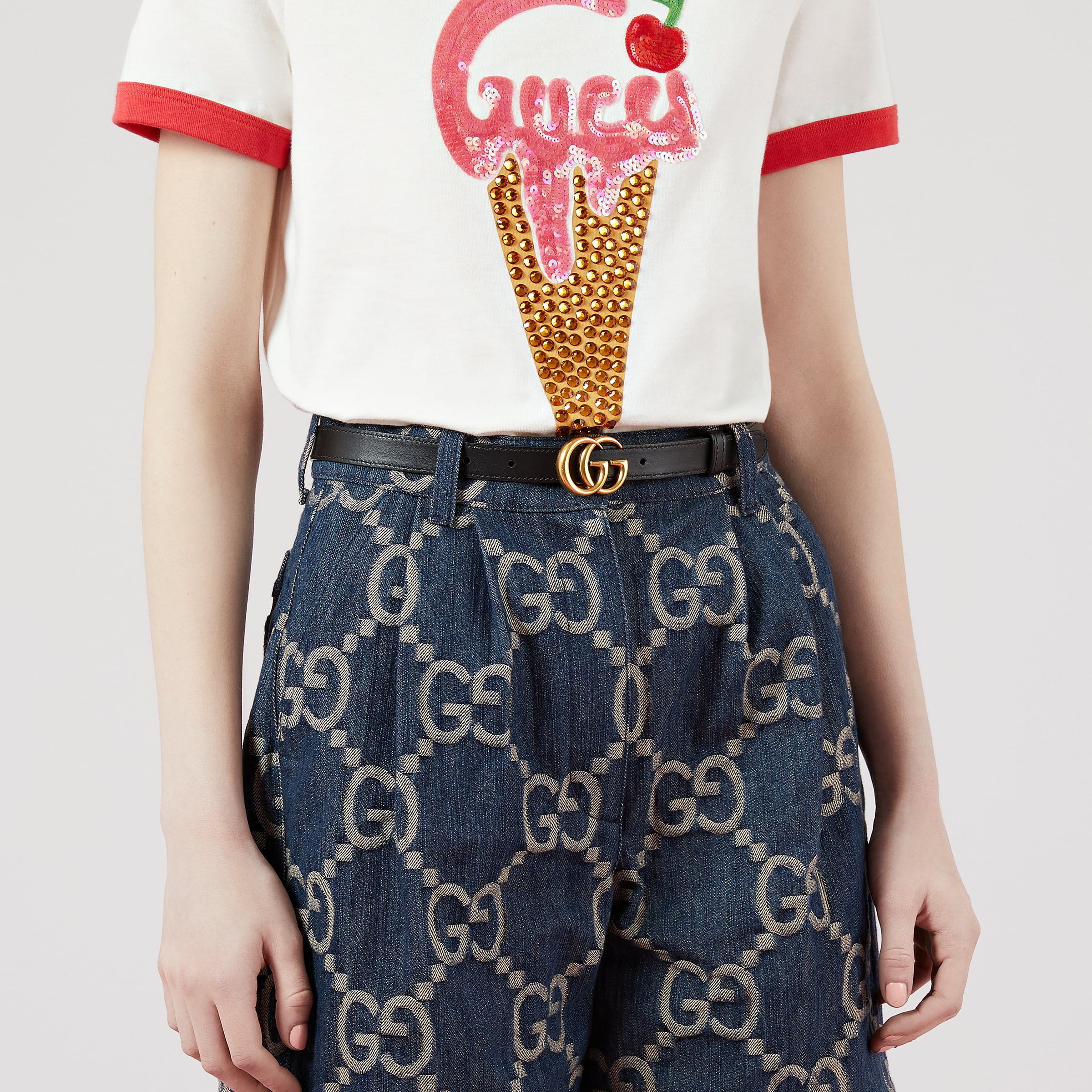 GG Marmont reversible thin belt - 4
