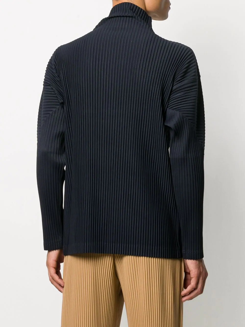 pleated roll neck shirt - 4