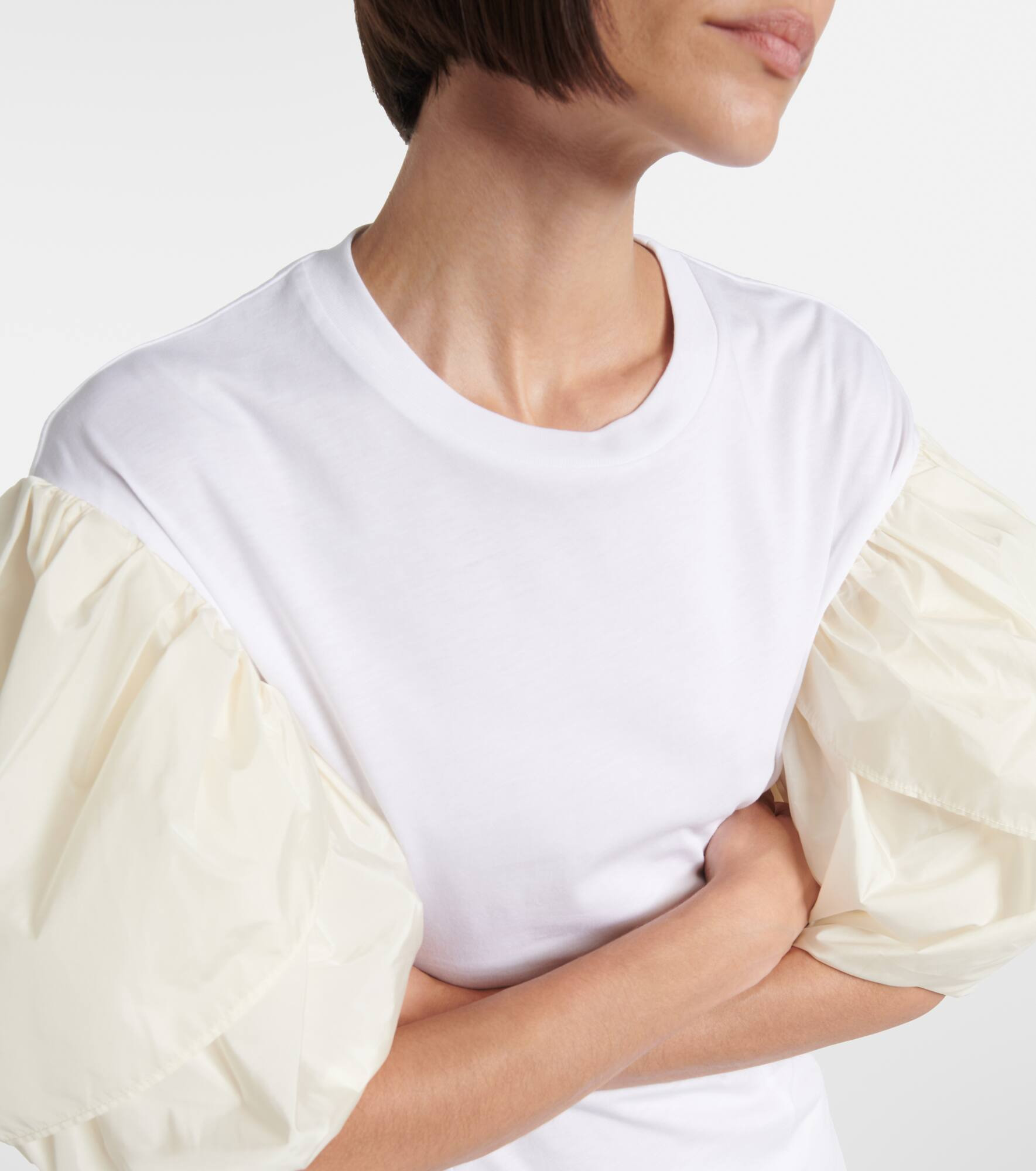 Puff-sleeve cotton jersey T-shirt - 4
