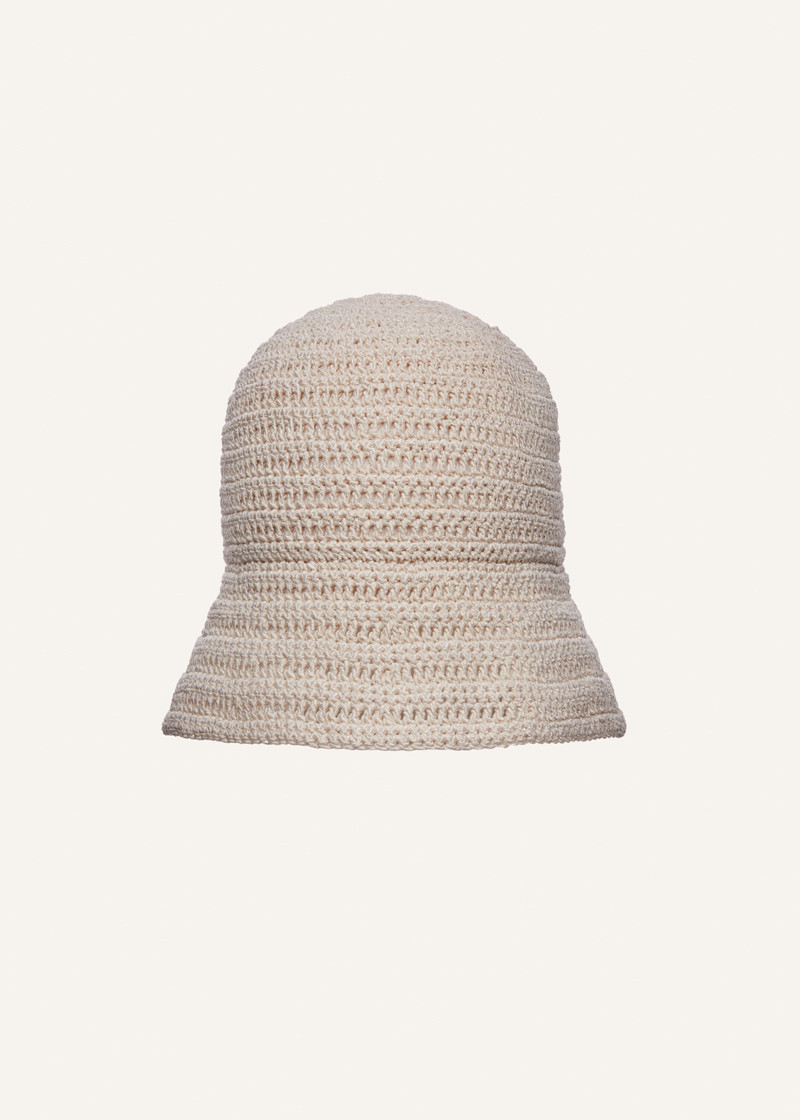 Handmade crochet bucket hat in cream 1