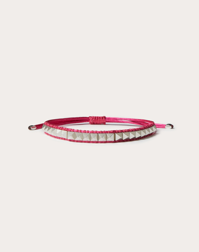 COTTON AND METAL VALENTINO COLOR SIGN BRACELET 1