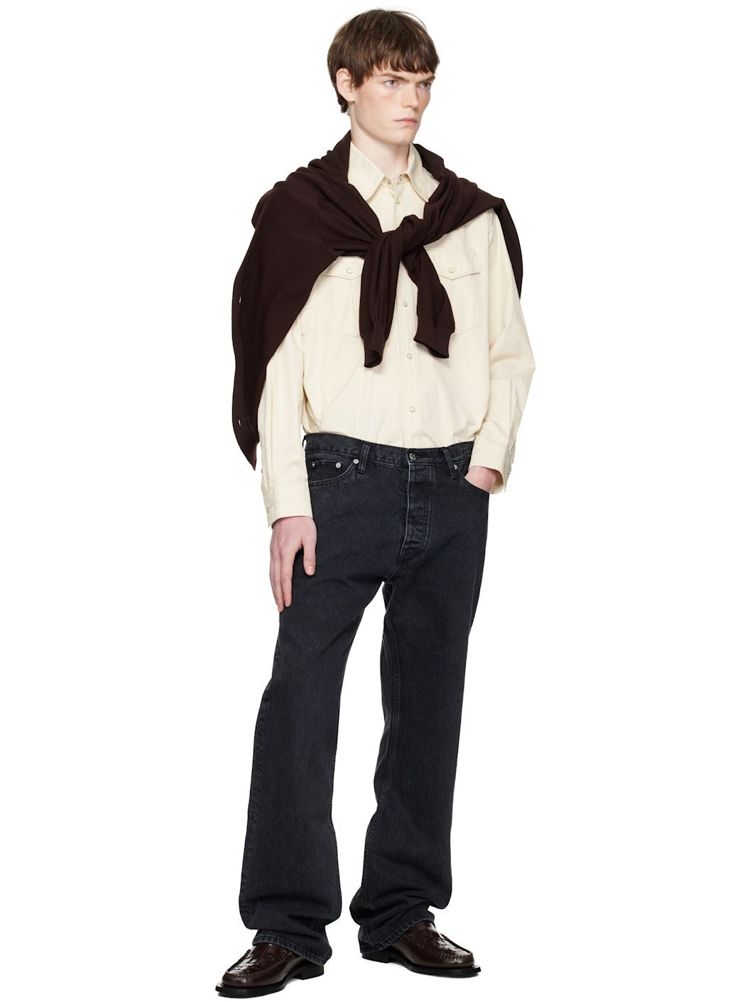 Black Relaxed Bootcut Jeans - 4