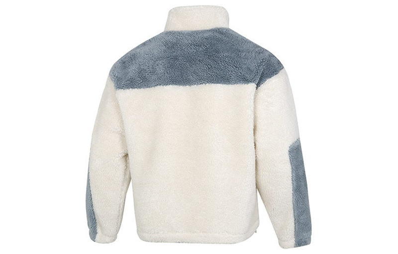 PUMA PUMA 색깔 막는 Sherpa 재킷 Contrasting 색깔 양모 체재 온난한 스포츠 로고 Creamy 백색 outlook