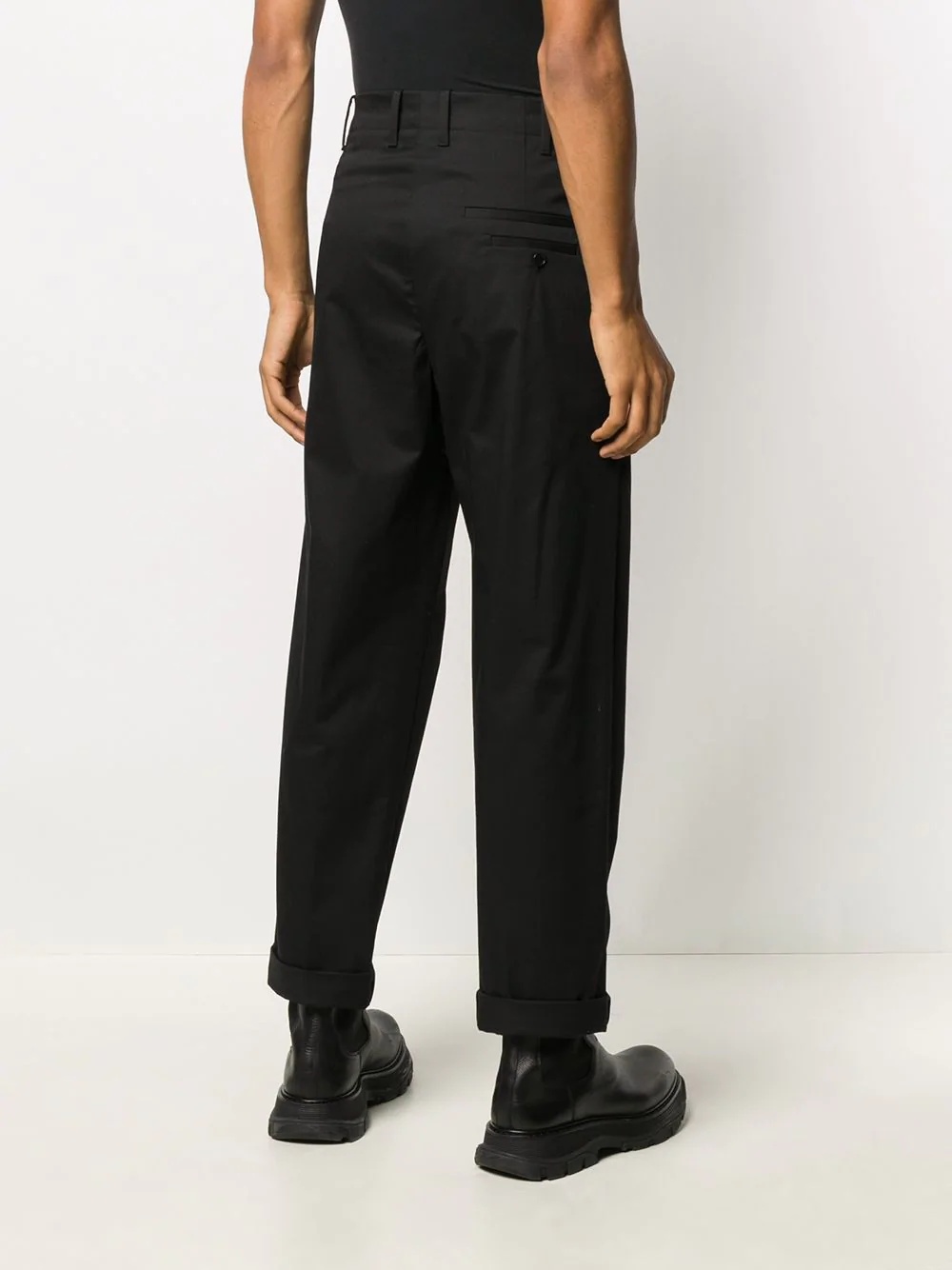 cropped straight-leg trousers - 4