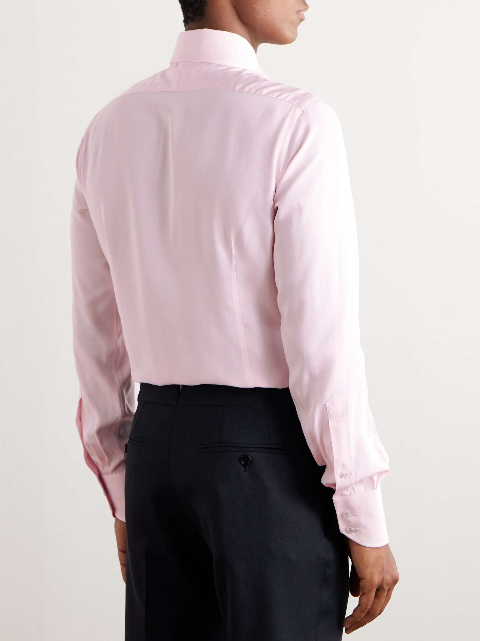 Cutaway-Collar Lyocell-Blend Poplin Shirt - 3