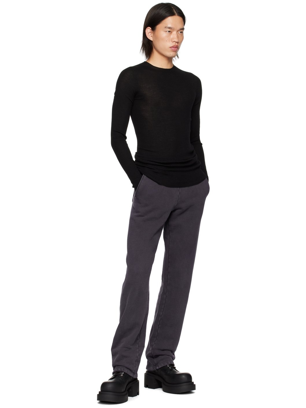 Navy Straight-Leg Sweatpants - 4