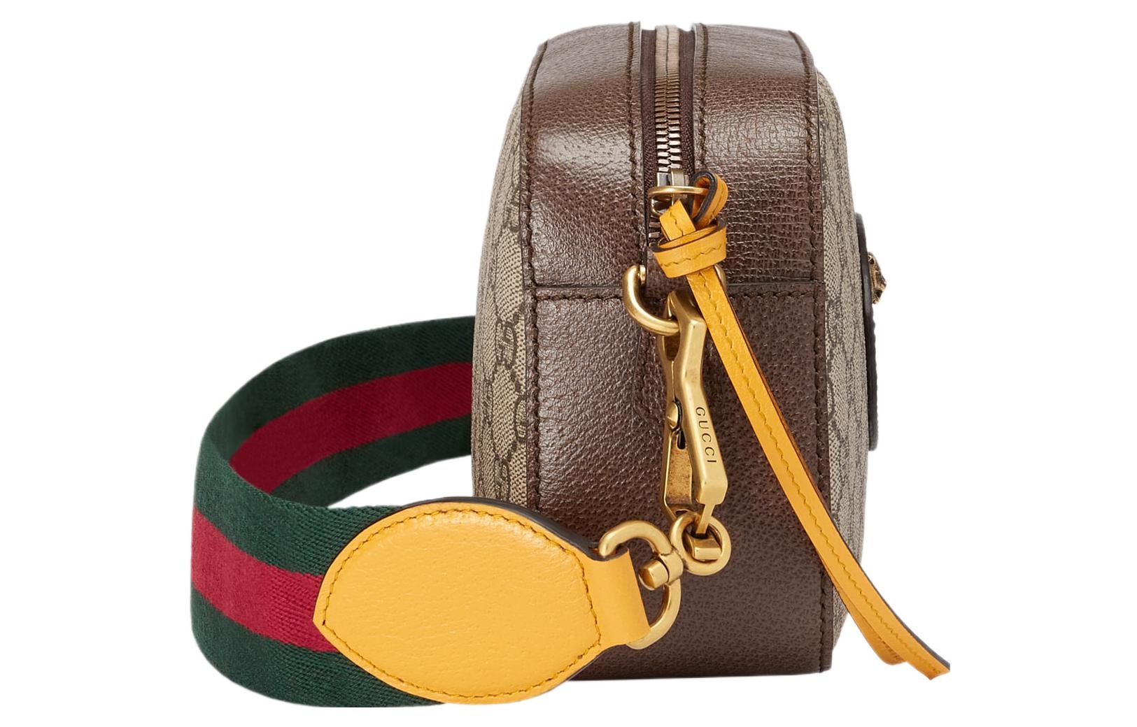 Gucci Neo Vintage Metallic Tiger Head Logo Stripe Webbing Shoulder Messenger Bag Unisex / / Brown /  - 5