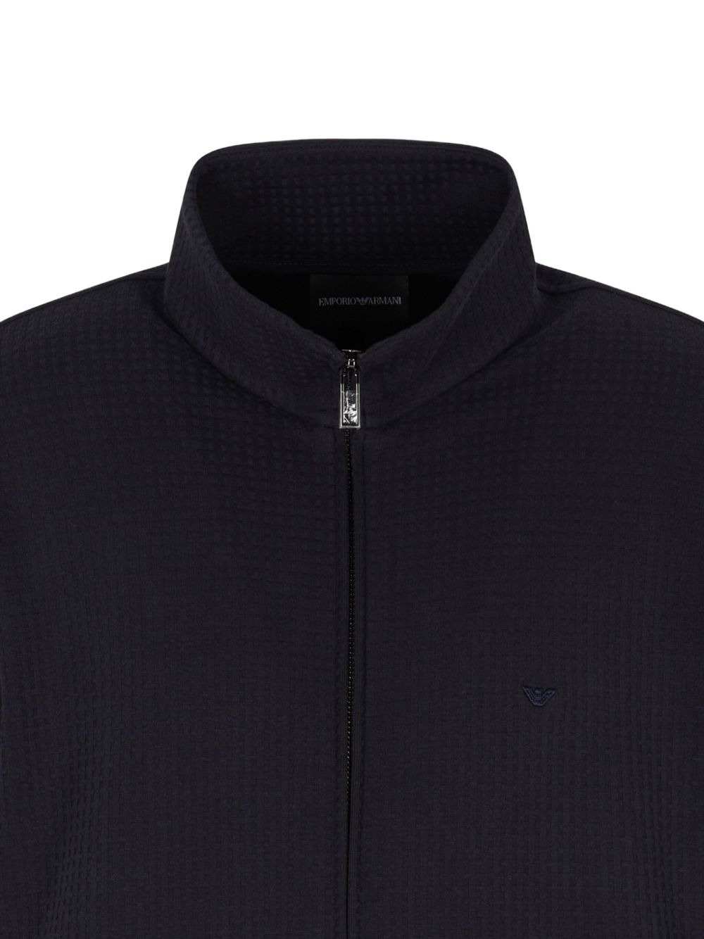 waffle-textured zip-up sweatshirt - 2