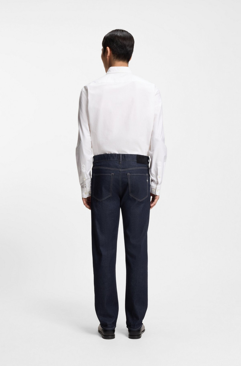 INDIGO STRAIGHT-FIT JEANS IN STRETCH DENIM 4
